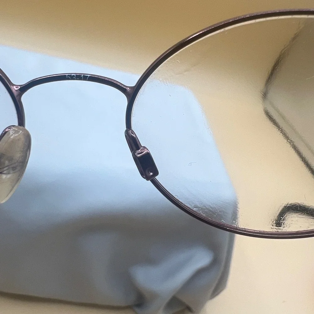 Lauren Hutton Rosette L068 Oval Eyeglass Frames Burgundy Metal 53-17-135 Womens